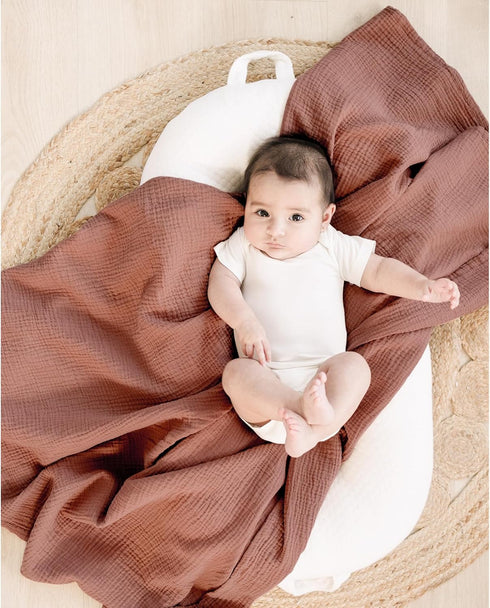 2 Pack, 100% 47 47 inches, Konssy Muslin Swaddle Blankets for Girls Boys Cotton Receiving Baby Blanket Large x Soft
