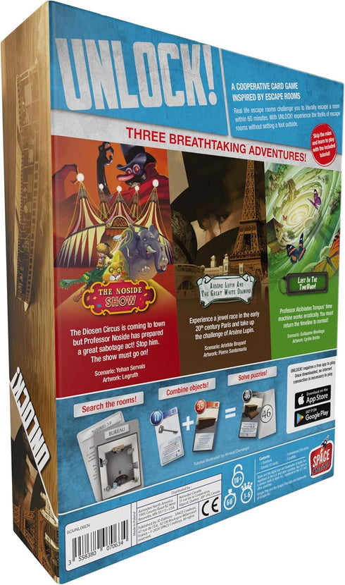 10+, 1-6 1 UNLOCK! Timeless Adventures Card Game - Escape Room-Inspired Cooperative Adventure, Fun Family Game for Kids