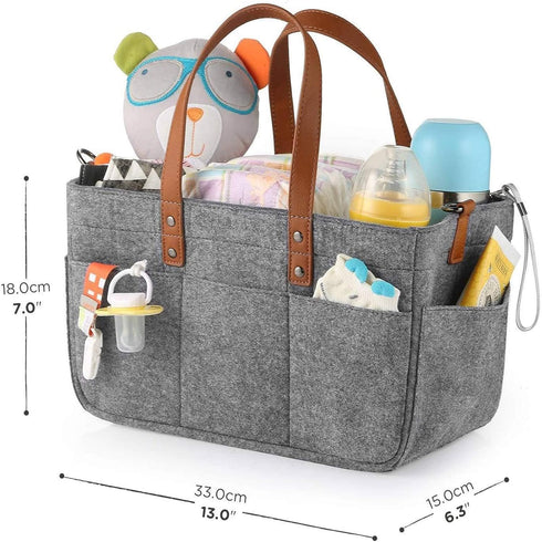 Large Portable Diaper Storage Tote with Handle for Newborn Essentials