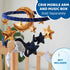 Whale Hanging Mobile - Nautical Stars and Moon Nursery Mobile for Boys - Felt Whale Gold Stars - Navy Blue Nursery