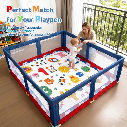 50'' 50'' RONGFA Baby Play Mat for Floor, x Thicken Foam Soft Padded Mat for Baby, Playpen Mat for Toddlers Infant