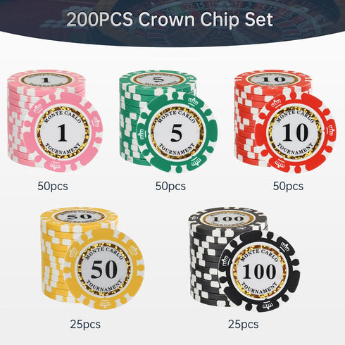 Premium Numbered Poker Chips for Card Board Game, for Texas Hold'em, Blackjack, Card Club or Late Night Poker Games.
