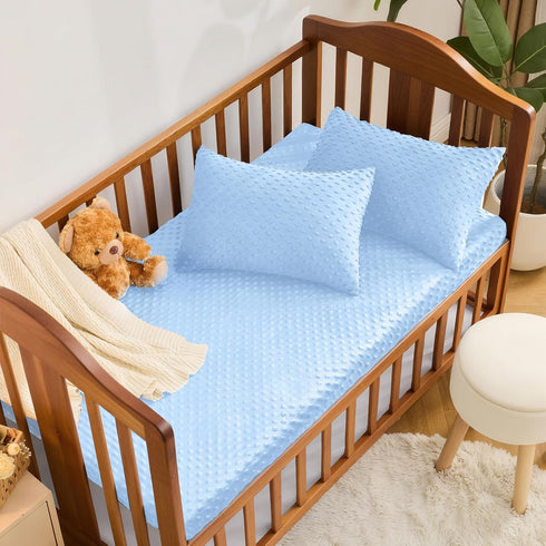 28 52 Inch Entisn Baby Crib Sheets, x Minky Dot Fitted Crib Mattress Sheet for Boys, Soft and Warm Fleece Nursery