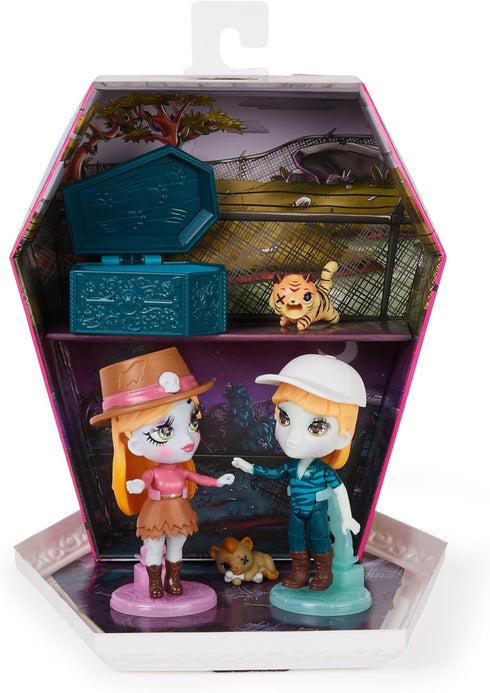 Wild Vibes Big Cat Un-Rescue Zombie Dolls - Deluxe Set with 2 Exclusive 3.5-Inch Figures, 2 Pets & More