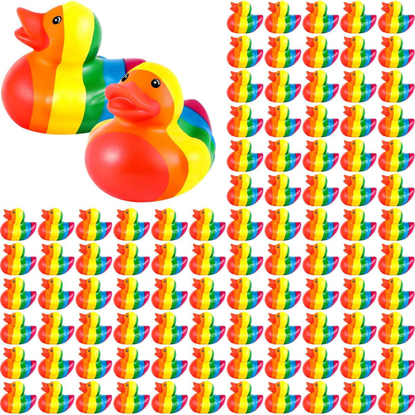 DEEKIN Rainbow Rubber Ducks Bulk Mini Cruise Rubber Duckies Set Bathtub Ducky