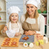 Set, 18 Set 3+ Pillowhale Wooden Gingerbread Cookie Baking Pcs Pretend Play Kitchen Toy with Whisk, Bowl, Tray, Rolling