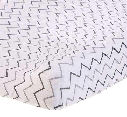 American Baby Company 2 Pack Printed 100% Cotton Knit Fitted Changing Table Pad Cover, Gray Stars and Zigzag