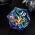Cusdie Single D20 DND Dice: 33mm Handcrafted Polyhedral Dice with Sharp Edges and Glitter Foil