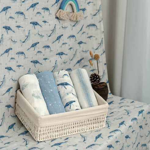 4 Pack 31.5 43.3 Muslin Swaddle Blankets for Newborn, Cotton Baby Blankets for Boys, Large x Breathable Soft Receiving