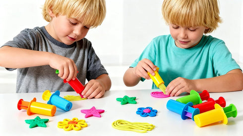 MAGIKON 5-Piece Set Dough & Clay Tool - Dough Extruders for Home, Classroom or Group Play | Kids Art Gift