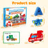 52 Vanmor Wooden Vehicle Alphabet Puzzle for Toddlers, Traffic ABC Letter Sight Words Matching Game with Blocks