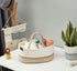 DECOMOMO Diaper Caddy, Baby Diaper Caddy Basket, Diaper Organizer for Changing Table Girl Boy Gift (Spiral Beige & White, Large) by DECOMOMO