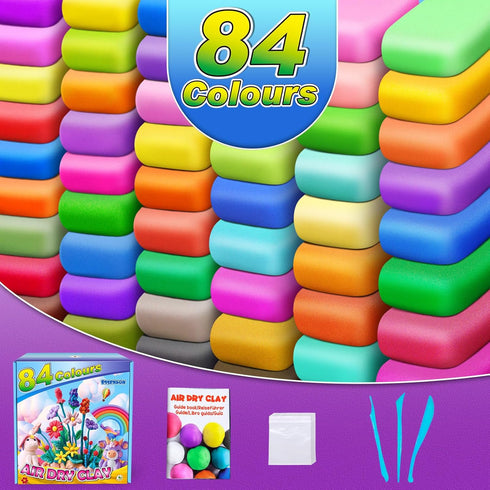 84 3 4 5 6 7 8+ Magic Clay - Air Dry Clay Colors, Modeling Clay for Kids with Tools, Soft & Ultra Light, Toys Gifts