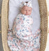 Buduhek Baby Receiving Swaddle Blanket and Headband Sets with a Name Card for
