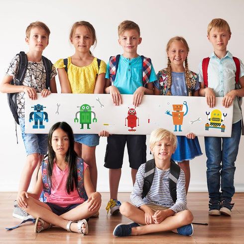 T-Antrix 24 Sheets Make Your Own Robot Stickers Make A Face Stickers for Kids Toddlers with Robots DIY Craft Kids Party