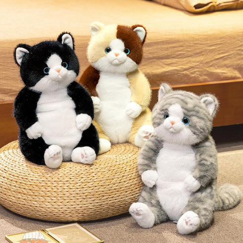 14" PEACH CAT Cat Stuffed Animal Cute Kitten Plushies Soft Plush Toys Gifts for Kids Brown