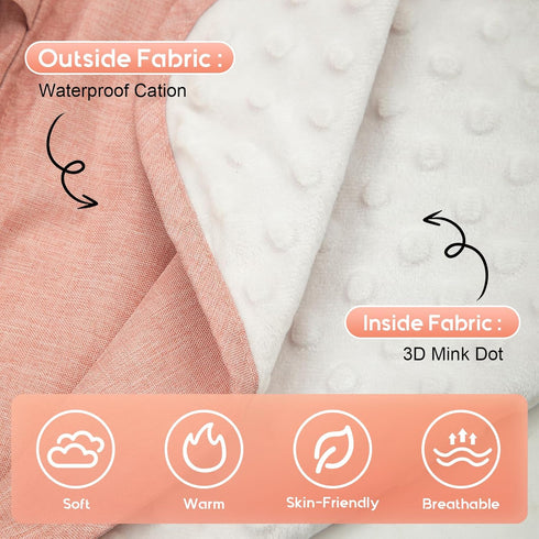 3D 2 Waterproof Car Seat Cover Baby, Mink Dot Infant Car Seat Cover with Breathable Vents, Universal Carseat Canopy