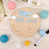 Penitue 5.9in Hello World Newborn Sign with Pen, Round Newborn Welcome Birth Name Sign Airplane and Cloud Decoration