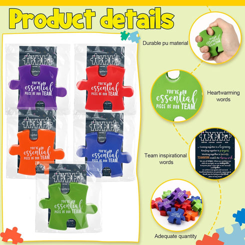 Hollowfly 30 Pcs Administrative Professionals Day Gifts Inspirational Puzzle Piece Stress Balls Bulk with Thank You