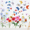 Zonon 64 Pcs Flowers Butterflies Wall Decals - Chrysanthemums Dragonflies Botanical Peel and Stick Art for Nursery Decor