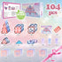 104pcs Frozen 3D 4 3 5 6 7 8 Little Pi Princess Castle Magnetic Tiles Building Blocks - Diamond Blocks, STEM
