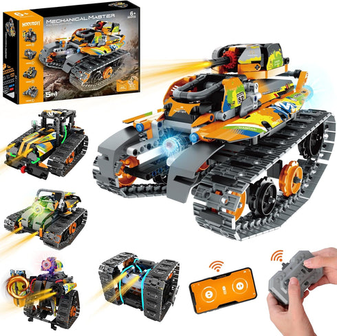 5 1 8-12, 6 7 8 9 10 11 12+, Set, STEM Robot Building Kit with APP / Remote Control, in RC Robotic Car Toy for Kids