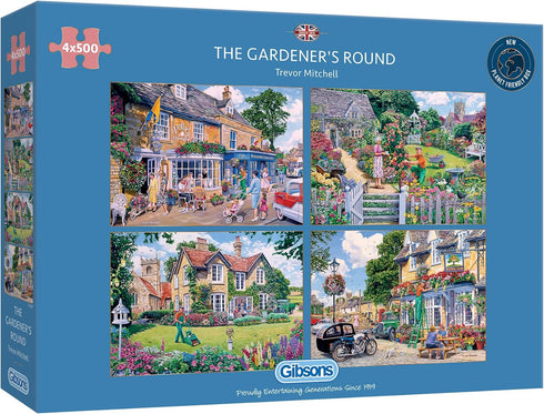 The Gardener's Round 4x500 Piece Jigsaw Puzzle, Sustainable Premium 100% Recycled Board