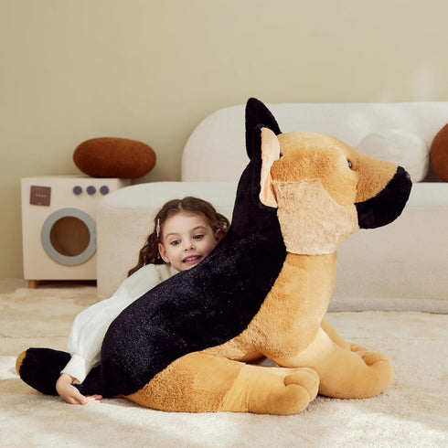 IKASA Giant German Shepherd Dog Stuffed Animal Plush Toy - 26" Jumbo Soft Fluffy Plushie, Gifts for Kids