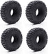 1.0 Tires, 60 * 22mm Soft Rubber Crawler Wheel Tires with Foam Inserts for 1/18 TRX4M 1/24 RC Crawler
