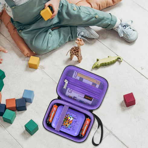 Canboc Carrying Travel Case for Bitzee Interactive Toy, Virtual Electronic Pets Kids Storage Bag (Black+Purple)