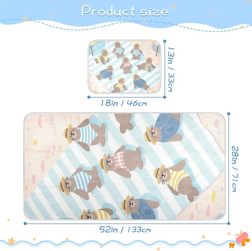 SyXIOP 28" 52" Cartoon Cute Seal Beach Vacation Cooling Baby Waterproof Crib Mattress Cover x Washable Padded Crib