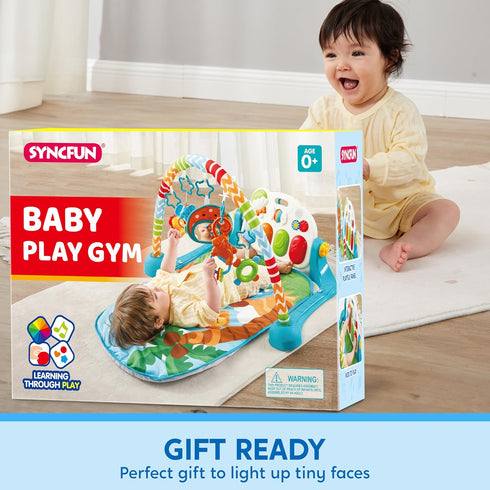 Tummy 0-6 0-3 6 9 12 SYNCFUN Baby Play Mat, Time Mat Toys, Baby Musical Learning Toys Months, Adorable Animal-Themed