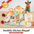 BUYGER Pretend Play Kitchen Accessories Set, Cookware Pots and Pans Cooking Utensils Playset for Kids