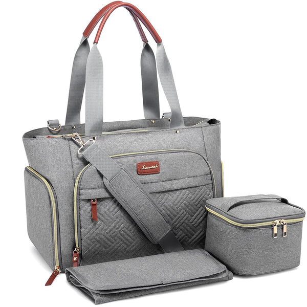 LOVEVOOK Diaper Bag Set, 3-Piece Set with Laptop Pocket, Cooler Bag &