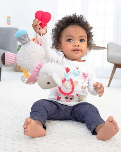 Skip Hop Bandana Buddies Llama - Baby Activity and Teething Toy with Multi-Sensory Rattle and Textures