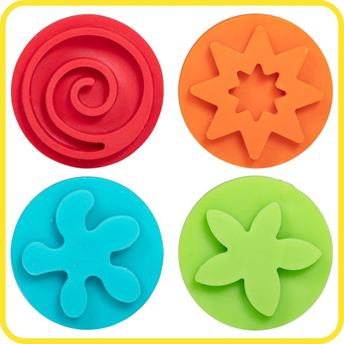 2 Set 4 2+ READY LEARN Triangle Grip Stampers | Patterns | of | Ages | Easy to Hold Paint and Dough Stampers for Kids