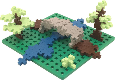 PLUS PLUS Green Baseplate Duo, Base Accessory for Building Creations, 4.5 X 4.5 inches, STEM Toy for Kids