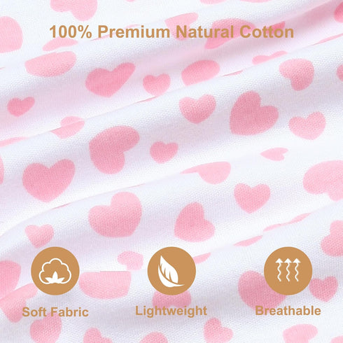 0-3 Set Organic Cotton Baby Swaddle Sleep Sack Months - w/Swaddle Blanket, Hat & Headband, Soft Breathable