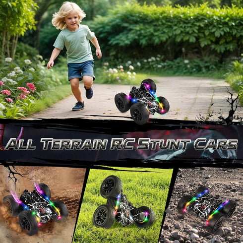2.4 5-7 360 Terucle Rc Cars Toys for Boys Remote Control Car GHz Black Toys for Ages Kids Toys New Upgraded Strip