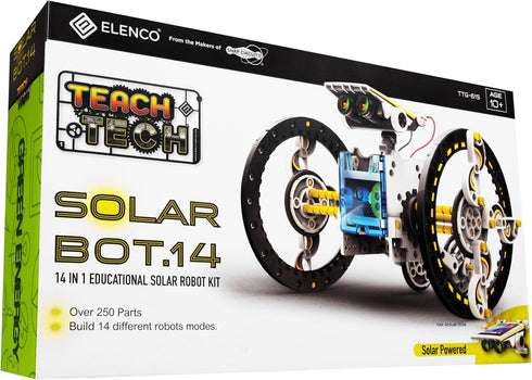SolarBot.14, 10+ Teach Tech Transforming Solar Robot Kit, STEM Learning Toys for Kids