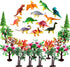 OrgMemory 27pcs Dinosaurs Trees Cake Decorations, Mini Dinosaur Toys for Crafts or Cake