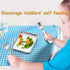 E-far Stainless Steel Kids Plates: 4 Pieces Mini Metal Dinner Dish Set, Non-Toxic & Dishwasher Safe