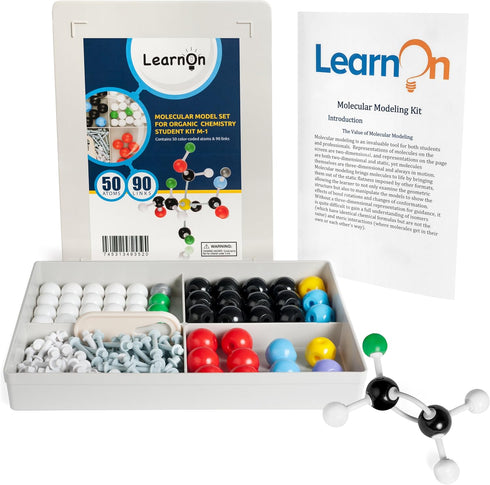 Organic Chemistry Molecular Model Kit Set – 140 Pieces with User Guide for Ochem Students
