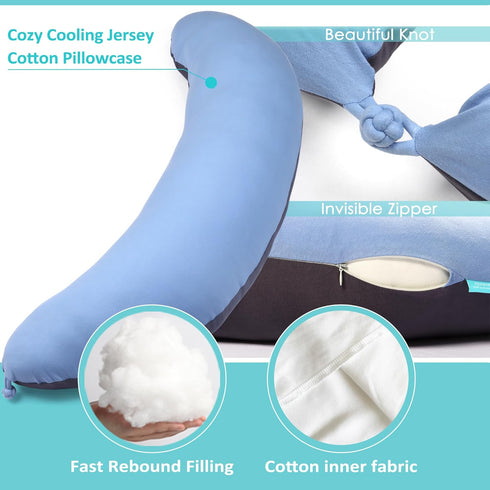 43" BYRIVER Long C Shaped Body Pillow for Adults Men Women, Side Sleeper Pillow for Neck Shoulder Back Pain Relief