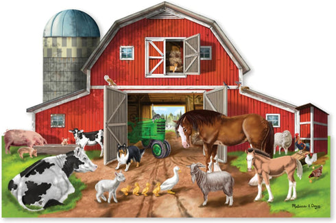 (32 2 3 3+ Melissa & Doug Busy Barn Shaped Jumbo Floor Puzzle Pieces, x Feet), Jigsaw Puzzle for Preschoolers and Kids