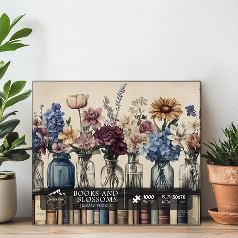 PICKFORU 1000 Retro Wildflowers Puzzles for Adults Pieces, Christian Jesus Floral Book Pages Religious Jigsaw Puzzle