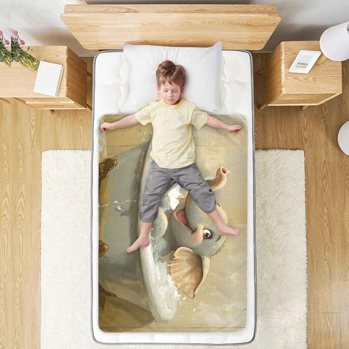 Yoogain 52" 34" Art Elephant Vintage Bathtub Toddler Water Resistant Bed Wetting Pad Leakproof Quick Drying Bed Liners