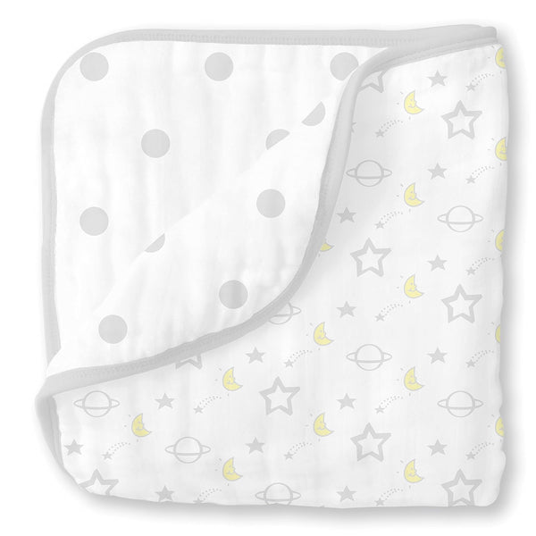 SwaddleDesigns 4-Layer Cotton Muslin Luxe Blanket, Baby and Toddler Cuddle and Dream,