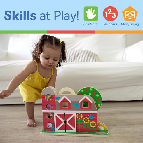 Melissa & Doug GO Tots Wooden Barnyard Tumble with 4 Disks - FSC Certified Wooden Toy