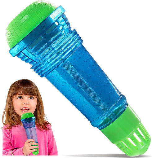 Novelty Place Echo Mic for Kids - Battery-Free Magic Microphone - Voice Amplifying Retro Toy for Singing - 10" (Blue &